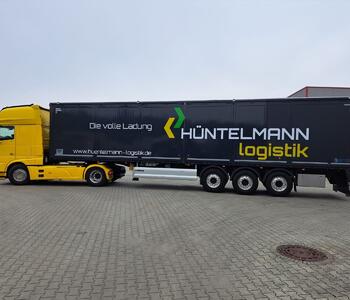 Aufliegerbeschriftung Hüntelmann Logistik